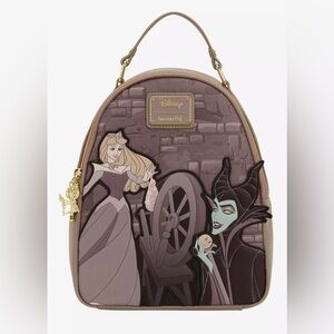 BNWT Loungefly Disney Sleeping Beauty Aurora & Maleficent Spinning Wheel BP